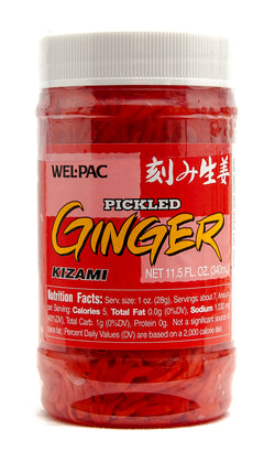 Pickled Ginger Kizami (Red Strips) - Wel-Pac - 11.5oz