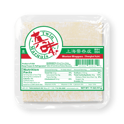 Twin Marquis Square White Wonton Wrapper - 1lb