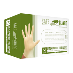 Latex Gloves Medium (Powder Free) - Safeguard - 100ct