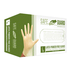 Latex Gloves Large (Powder Free) - Safeguard - 100ct
