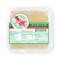 Twin Marquis Square Yellow Wonton Wrappers - 1lb