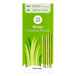 Grass Drinking Straws 7.75" - EQUO Sustainable Straws - 100ct Pack